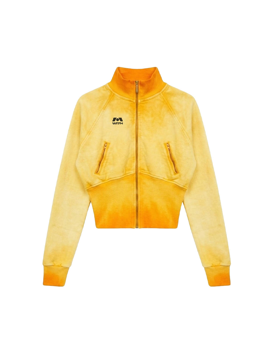 WITTH x Deja Yellow Corset Zip Up — front view